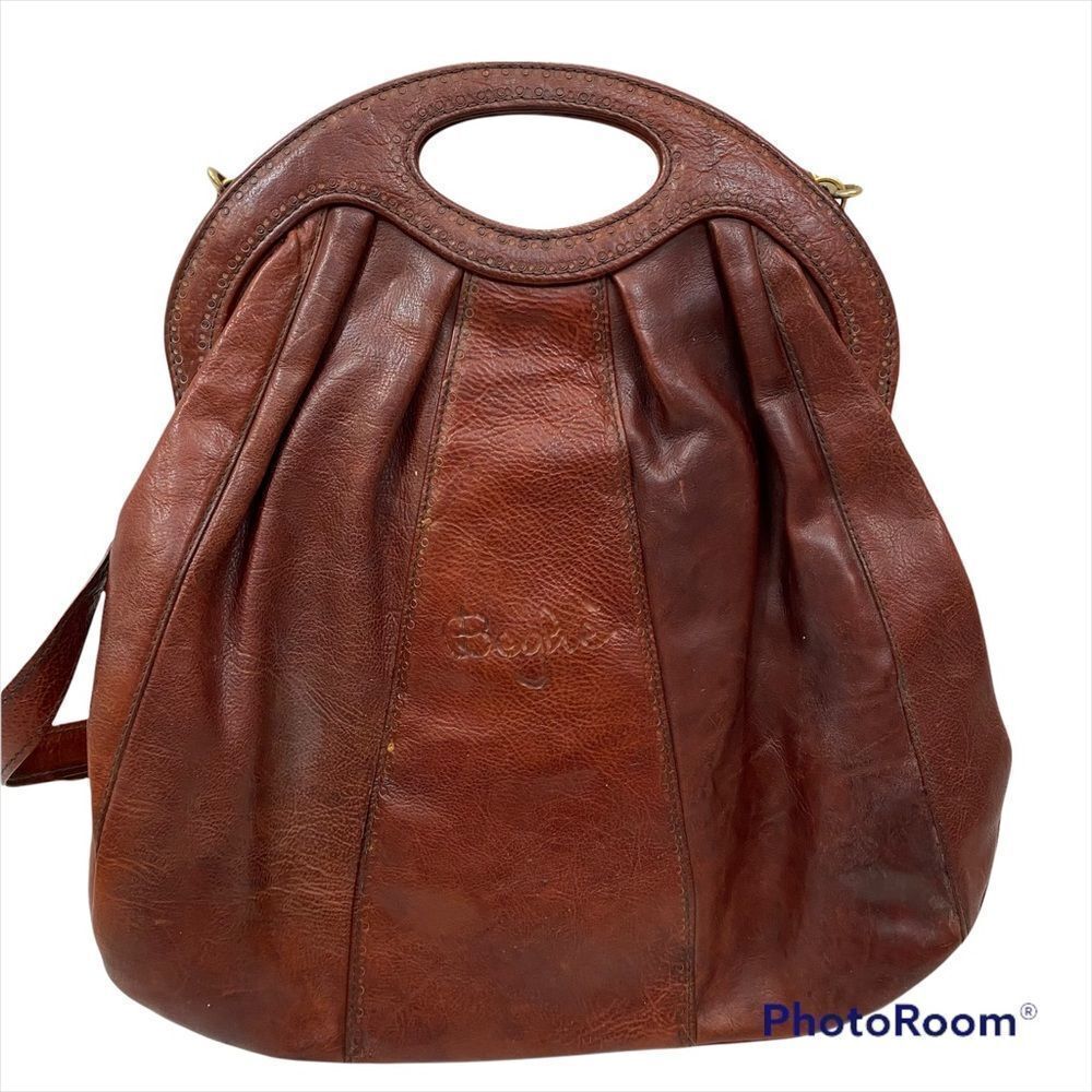 Vintage Leather Oversized Gabbrielli Vittorio Handbag Purse